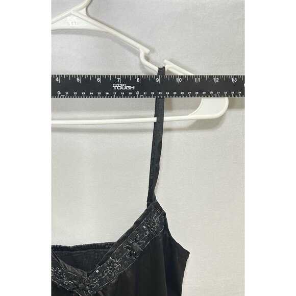 Unbranded‎ Womens Medium Black Jeweled Floral Nightgown Slip - Picture 2 of 9